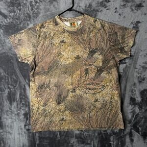 Russell Outdoors Pocket T-Shirt Mens 2XL Brown Camo Excellent Mossy Oak Brush